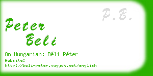 peter beli business card